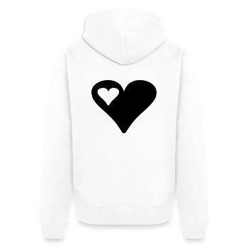 heart - Unisex Premium Organic Zip Hoodie - white - Back - Thijin (182cm)