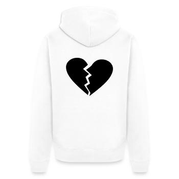love broken heart - Unisex Premium Bio Zip Hoodie - Weiß - Hinten - Thijin (182cm)