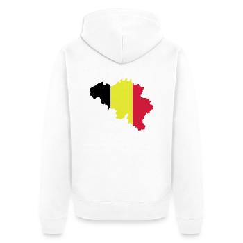Belgique - Veste à capuche bio Premium Unisexe - blanc - Dos - Thijin (182cm)