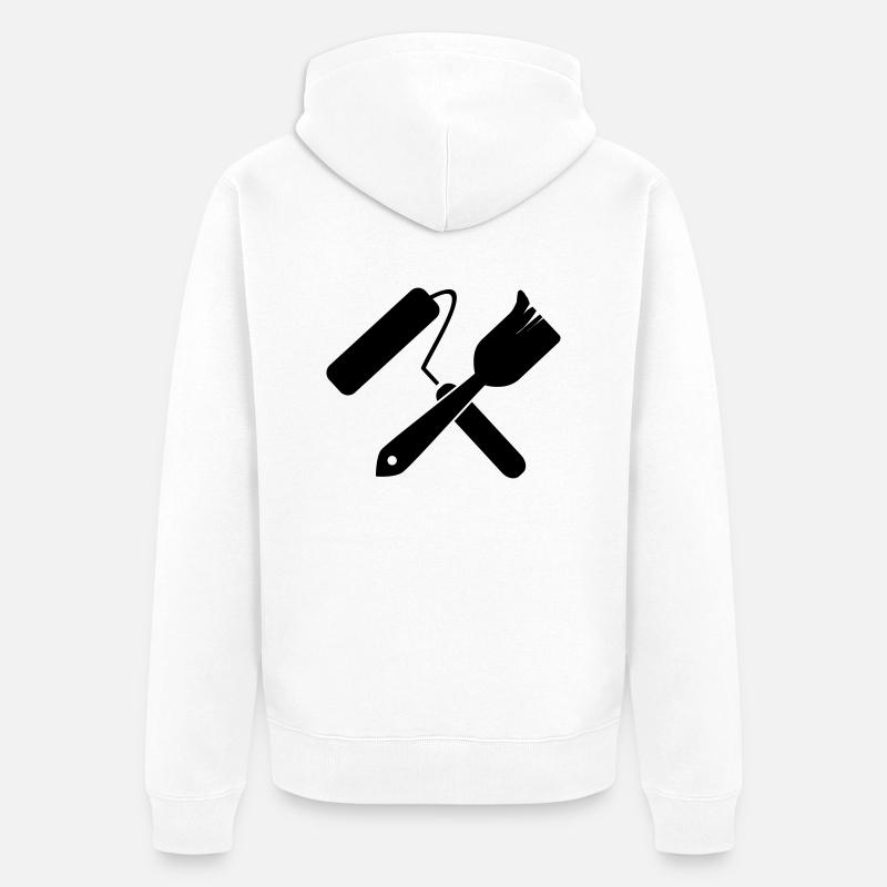 Lackierer Tools - Unisex Premium Bio Zip Hoodie - Weiß