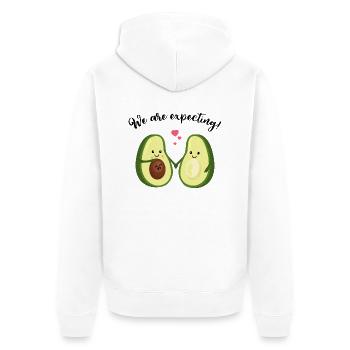 We are expecting - Schwangerschaft - Baby-Familie - Unisex Premium Bio Zip Hoodie - Weiß - Hinten - Thijin (182cm)