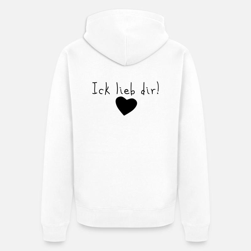 ick lieb dir - Unisex Premium Bio Zip Hoodie - Weiß