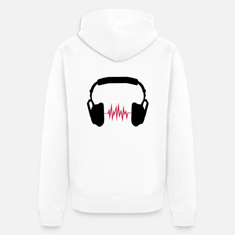 Kopfhörer - Unisex Premium Bio Zip Hoodie - Weiß