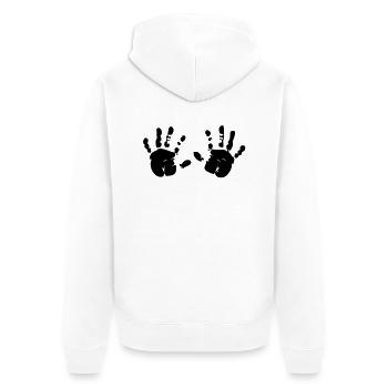 Hands / Boobs - Unisex Premium Organic Zip Hoodie - white - Back - Thijin (182cm)