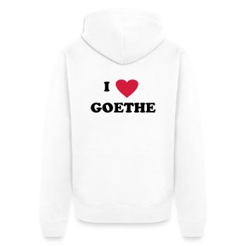 I love Goethe - Unisex Premium Organic Zip Hoodie - white - Back - Thijin (182cm)