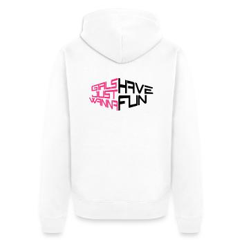 perspektive girls just wanna have fun spruch text - Unisex Premium Bio Zip Hoodie - Weiß - Hinten - Thijin (182cm)