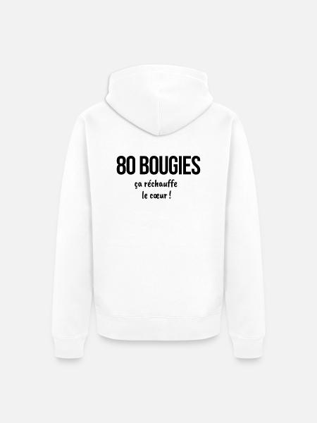 80 ans 03 - Veste à capuche bio Premium Unisexe - blanc
