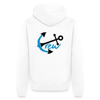 mannschaft crew team freunde anker boot schiff - Unisex Premium Bio Zip Hoodie - Weiß - Hinten - Thijin (182cm)