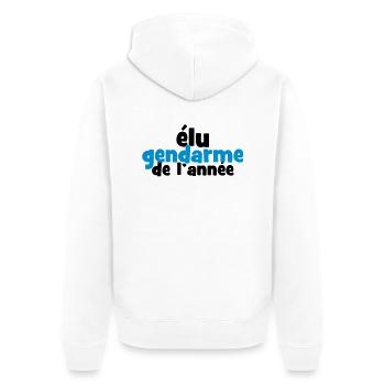 Elu Gendarme de l'année ! - Veste à capuche bio Premium Unisexe - blanc - Dos - Thijin (182cm)