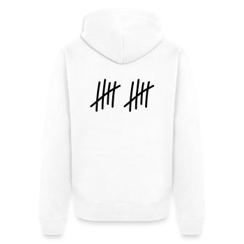 10 strokes / / 10 times / / Birthday / / gift - Unisex Premium Organic Zip Hoodie - white - Back - Thijin (182cm)