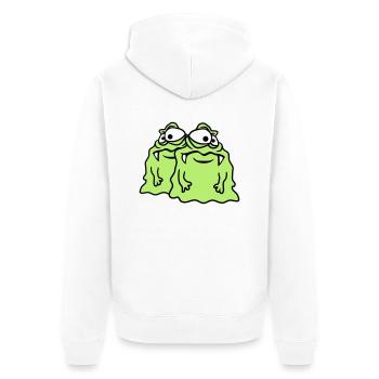 team 2 freunde paar glibber schleim ekelig schleim - Unisex Premium Bio Zip Hoodie - Weiß - Hinten - Thijin (182cm)