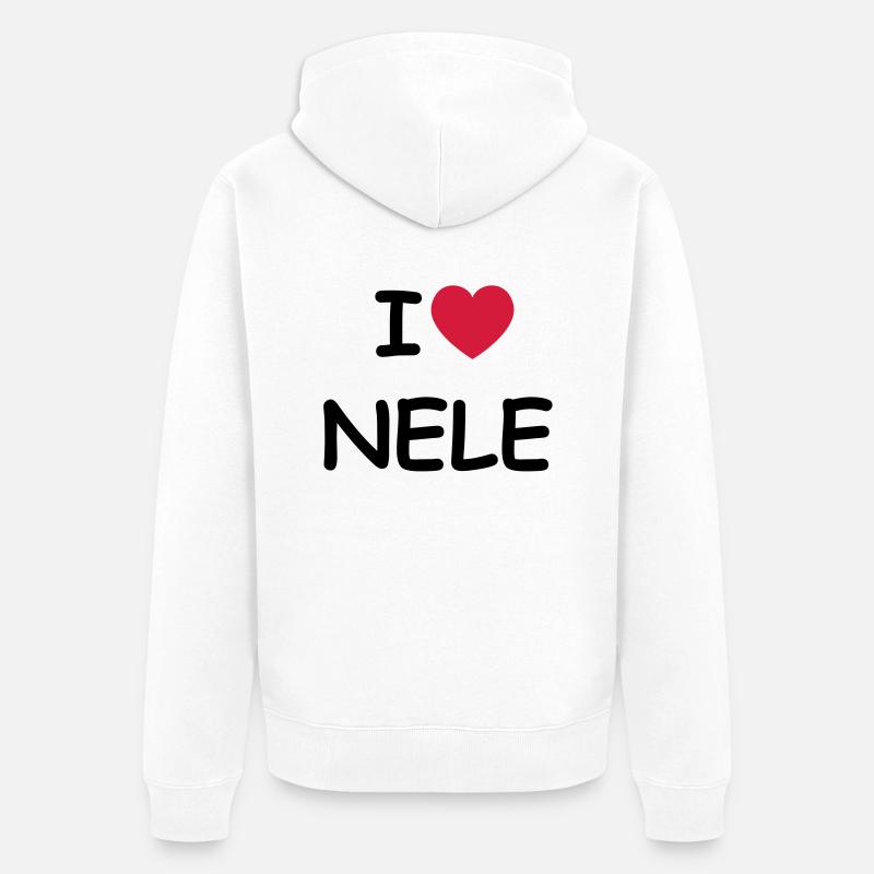 J'aime Nele - Veste à capuche bio Premium Unisexe - blanc