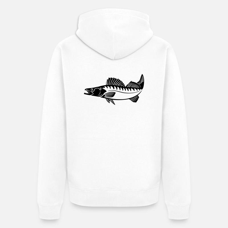 Zander (sandre) - Veste à capuche bio Premium Unisexe - blanc
