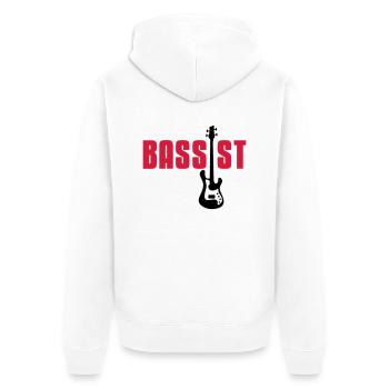bassist - Unisex Premium Bio Zip Hoodie - Weiß - Hinten - Thijin (182cm)