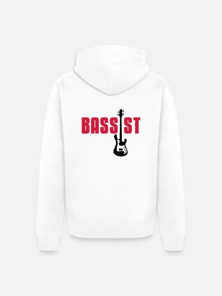 bassist - Unisex Premium Organic Zip Hoodie - white