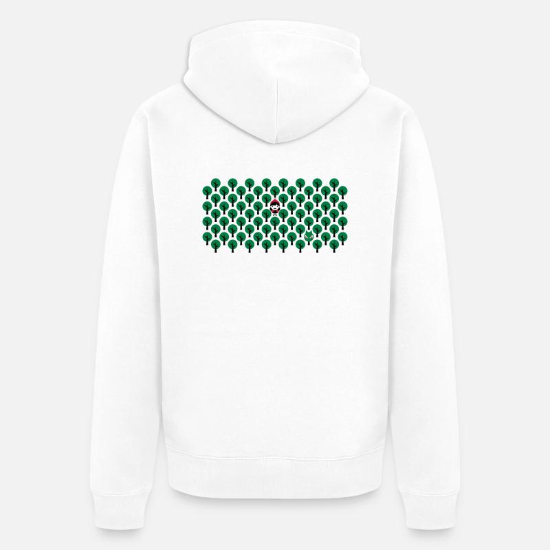 Fairytale - Rotkaeppchen - Märchen - Wolf - Quer - Unisex Premium Bio Zip Hoodie - Weiß