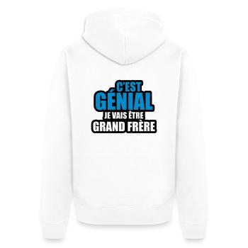 c'est génial je vais être grand frère - Veste à capuche bio Premium Unisexe - blanc - Dos - Thijin (182cm)