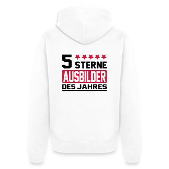 ausbilder - Unisex Premium Bio Zip Hoodie - Weiß - Hinten - Thijin (182cm)