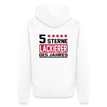 lackierer - Unisex Premium Bio Zip Hoodie - Weiß - Hinten - Thijin (182cm)