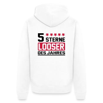 looser - Unisex Premium Bio Zip Hoodie - Weiß - Hinten - Thijin (182cm)