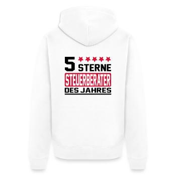steuerberater - Unisex Premium Bio Zip Hoodie - Weiß - Hinten - Thijin (182cm)