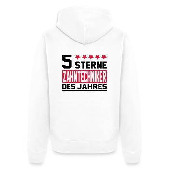 zahntechniker - Unisex Premium Bio Zip Hoodie - Weiß - Hinten - Thijin (182cm)