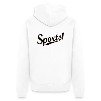 Sport - Unisex Premium Bio Zip Hoodie - Weiß - Hinten - Thijin (182cm)