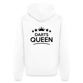darts queen stars - Unisex Premium Bio Zip Hoodie - Weiß - Hinten - Thijin (182cm)