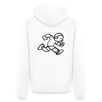 drawing running jogging run funny vintage - Unisex Premium Organic Zip Hoodie - white - Back - Thijin (182cm)