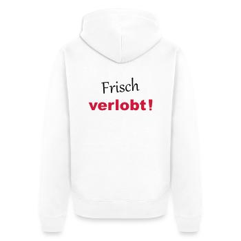 Frisch verlobt! - V2 - Unisex Premium Bio Zip Hoodie - Weiß - Hinten - Thijin (182cm)