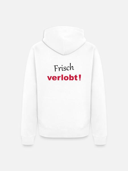 Frisch verlobt! - V2 - Unisex Premium Bio Zip Hoodie - Weiß