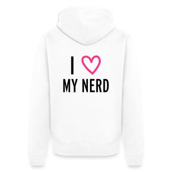 Nerd - Veste à capuche bio Premium Unisexe - blanc - Dos - Thijin (182cm)