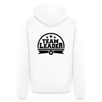 Team Leader (lettering) - Unisex Premium Organic Zip Hoodie - white - Back - Thijin (182cm)