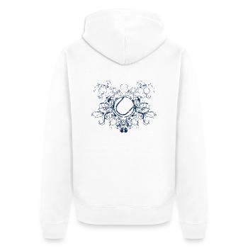 vintage_ball_sport_042016_tennis_a - Unisex Premium Bio Zip Hoodie - Weiß - Hinten - Thijin (182cm)