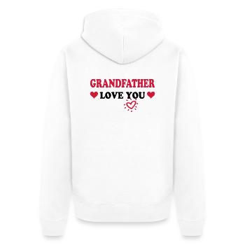 Grandfather love you - Unisex Premium Bio Zip Hoodie - Weiß - Hinten - Thijin (182cm)
