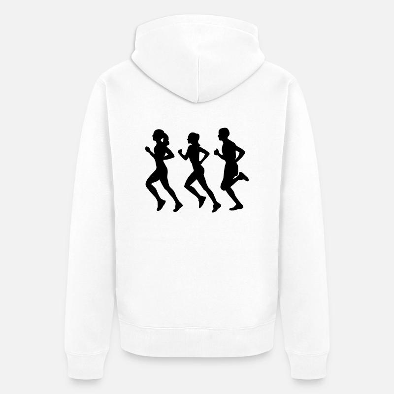 Running Group (Silhouette) - Veste à capuche bio Premium Unisexe - blanc