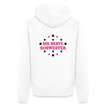 Die beste schwester - Unisex Premium Organic Zip Hoodie - white - Back - Thijin (182cm)