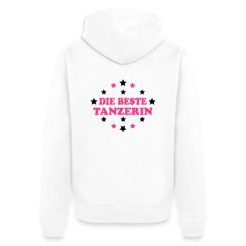 Die beste tanzerin - Unisex Premium Bio Zip Hoodie - Weiß - Hinten - Thijin (182cm)