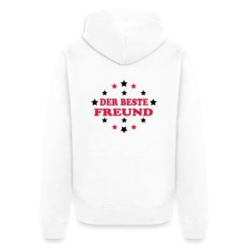 Der beste freund - Unisex Premium Organic Zip Hoodie - white - Back - Thijin (182cm)