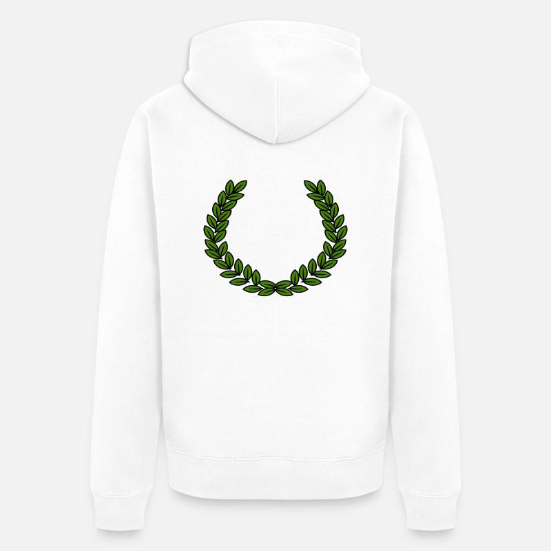 couronne de laurier - Veste à capuche bio Premium Unisexe - blanc