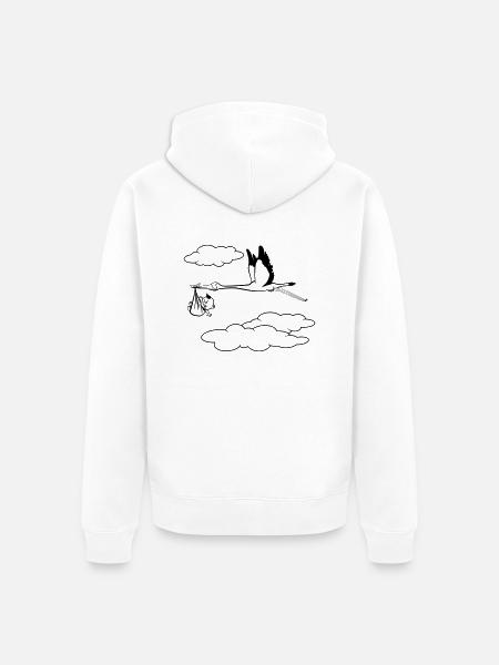 storch baby - Unisex Premium Bio Zip Hoodie - Weiß