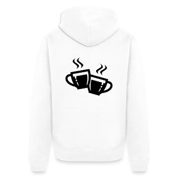 tassen icon - Unisex Premium Bio Zip Hoodie - Weiß - Hinten - Thijin (182cm)