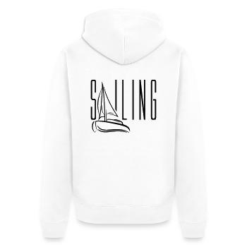 navigation logo texte amis membre d'équipage membr - Veste à capuche bio Premium Unisexe - blanc - Dos - Thijin (182cm)