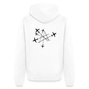 chemtrails viele linien oben unten flugzeug fliege - Unisex Premium Bio Zip Hoodie - Weiß - Hinten - Thijin (182cm)