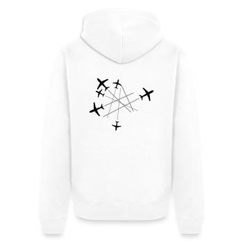 chemtrails viele linien oben unten flugzeug fliege - Unisex Premium Bio Zip Hoodie - Weiß - Hinten - Thijin (182cm)