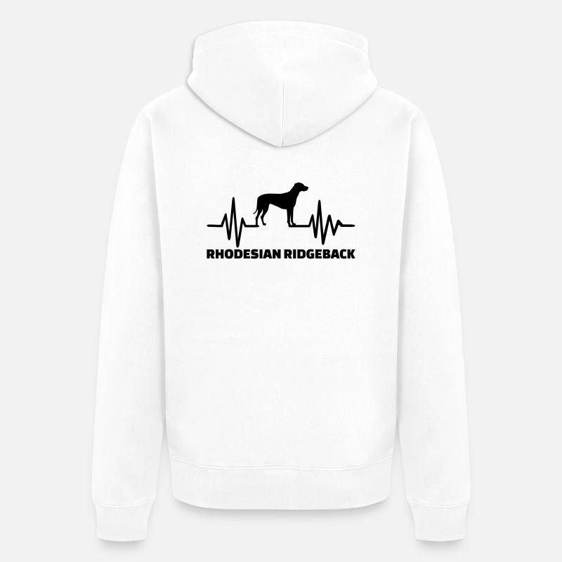Rhodesian Ridgeback - Veste à capuche bio Premium Unisexe - blanc