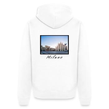 Milano Design - Unisex Premium Organic Zip Hoodie - white - Back - Thijin (182cm)