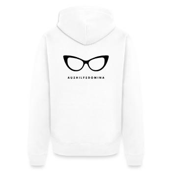 Aushilfsdomina - Unisex Premium Bio Zip Hoodie - Weiß - Hinten - Thijin (182cm)