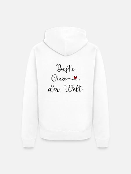 Beste Oma der Welt - Unisex Premium Bio Zip Hoodie - Weiß