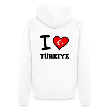 J’adore Türkiye - Veste à capuche bio Premium Unisexe - blanc - Dos - Thijin (182cm)